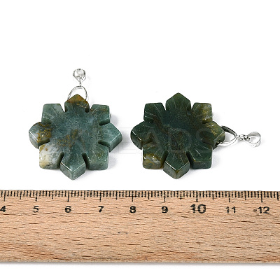 Natural Indian Agate Pendants G-T144-12I-1