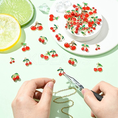 40Pcs 8 Styles Alloy Enamel Pendants ENAM-CJ0006-93-1