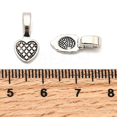 Tibetan Style Alloy Glue-on Flat Pad Bails for Pendant Making PALLOY-PH0012-24-1