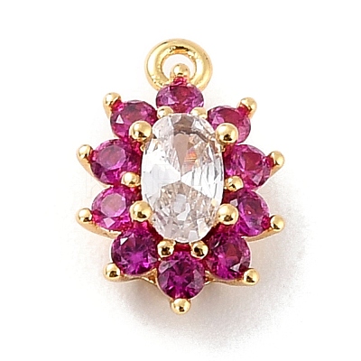 Eco-Friendly Brass Micro Pave Cubic Zirconia Charms ZIRC-C027-12G-RS-1