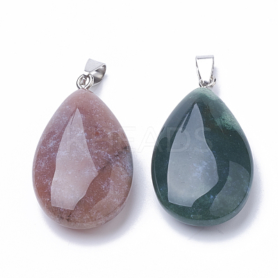 Natural Indian Agate Pendants G-S292-12F-1