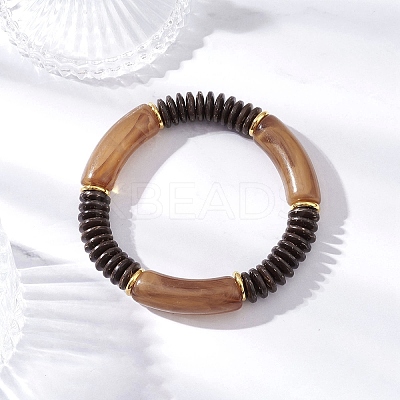 Acrylic Beaded Stretch Bracelets for Women BJEW-JB12151-03-1