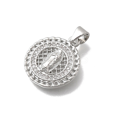 Brass Micro Pave Cubic Zirconia Pendants KK-D431-039P-1