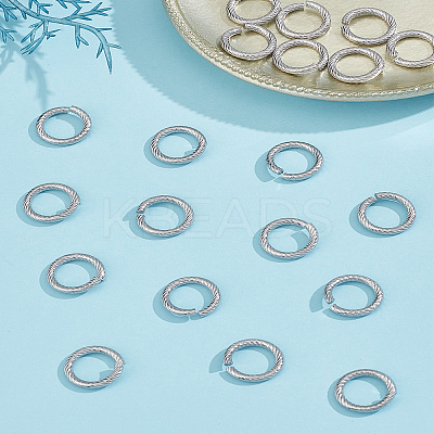 20Pcs 304 Stainless Steel Twisted Open Jump Rings STAS-LP0004-97-1