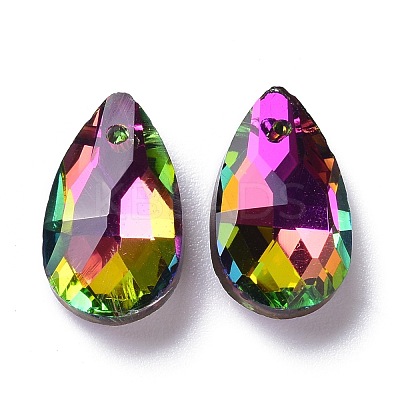 Faceted Teardrop Glass Pendants GLAA-O008-A20-1