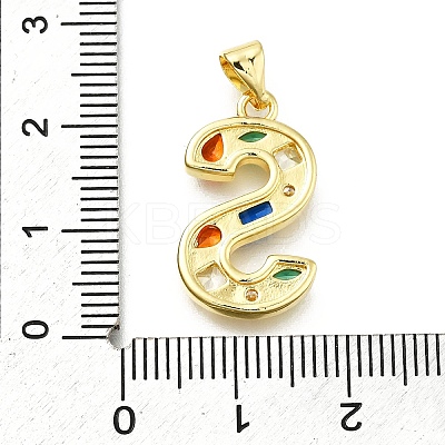 Brass Micro Pave Clear Cubic Zirconia Pendants KK-G521-01G-S-01-1