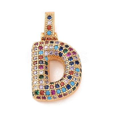 Brass Micro Pave Cubic Zirconia Pendants KK-C076-29D-G02-1