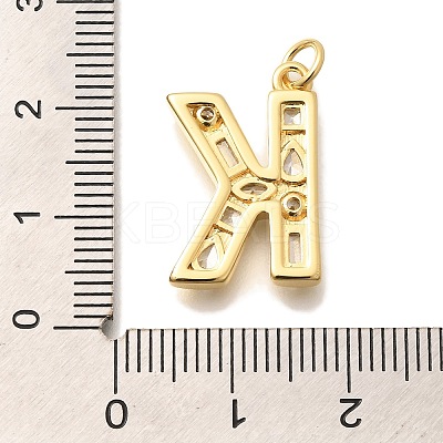Brass Micro Pave Clear Cubic Zirconia Pendants KK-G521-01G-K-1