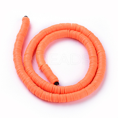 Flat Round Handmade Polymer Clay Beads CLAY-R067-6.0mm-12-1