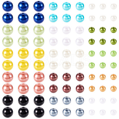 150G 5 Colors ABS Plastic Imitation Pearl Beads KY-TA0001-44A-1