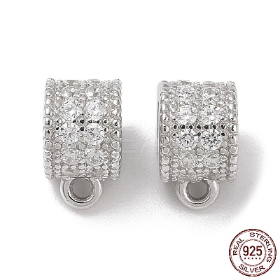 Rhodium Plated 925 Sterling Silver Tube Bails STER-K176-08P-1