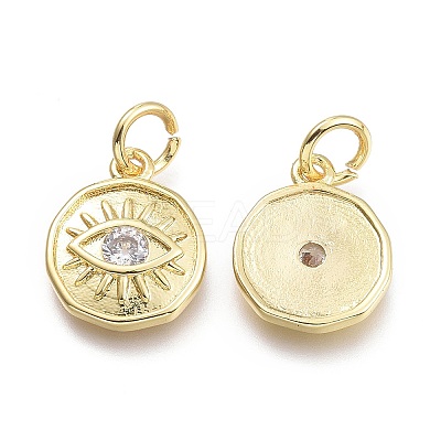 Brass Micro Pave Cubic Zirconia Pendants LS-KK-P187-17A-G-1