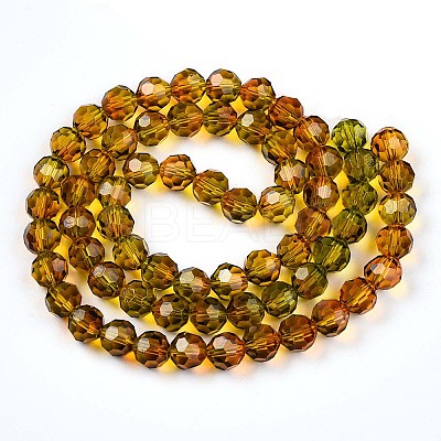 Baking Paint Transparent Glass Beads Strands X-DGLA-A035-T8mm-A05-1