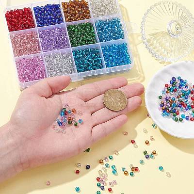 3456Pcs 12 Colors Transparent Glass Seed Beads GLAA-CJ0002-35-1