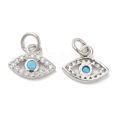 Eco-Friendly Brass Micro Pave Cubic Zirconia Charms ZIRC-F083-018P-01-RS-1