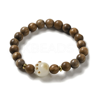 Wood Bead Bracelets BJEW-B080-32-1