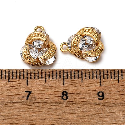 Brass Micro Pave Cubic Zirconia Charms KK-Z121-02G-1