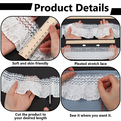 10 Yards Cloth Wrinkle Elastic Lace Trim OCOR-FG0002-61-1
