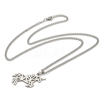 Non-Tarnish 201 Stainless Steel Pendant Necklaces for Man NJEW-Q336-02D-P-1