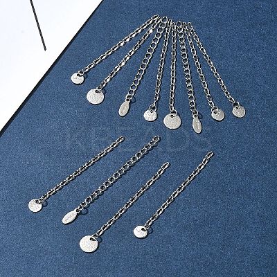 12Pcs 4 Styles 304 Stainless Steel Chain Extender FIND-FS0002-96B-1