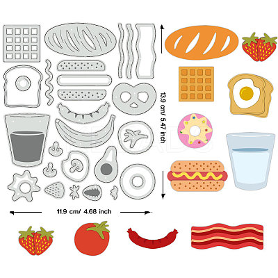 Breakfast Carbon Steel Cutting Dies Stencils DIY-WH0309-1825-1