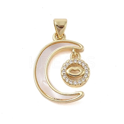 Brass Micro Pave Clear Cubic Zirconia Pendants KK-I712-49G-05-1