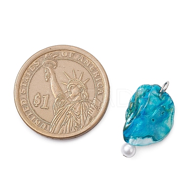 Bohemian Natural Freshwater Shell Dyed Pendants PALLOY-JF04156-1