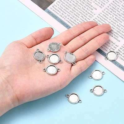 Tibetan Style Alloy Cabochon Connector Settings LS-TIBE-M022-10AS-1