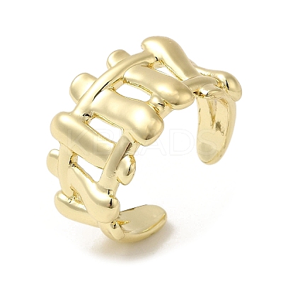 Brass Open Cuff Ring RJEW-Q778-26G-1