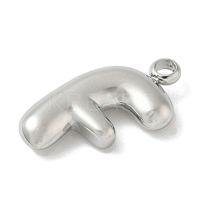 304 Stainless Steel Initial Pendants STAS-S186-12F-P-1