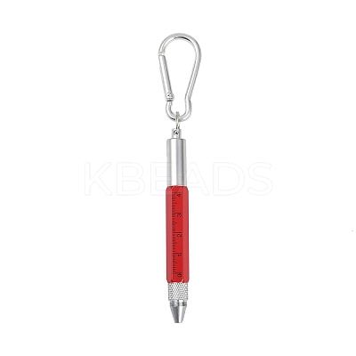Aluminum Practical 6-in-1 Keychain Pen AJEW-R004-01P-07-1