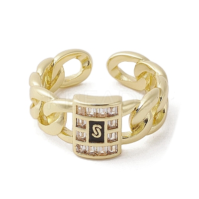 Brass with Cubic Zirconia Adjustable Rings RJEW-K257-61G-1