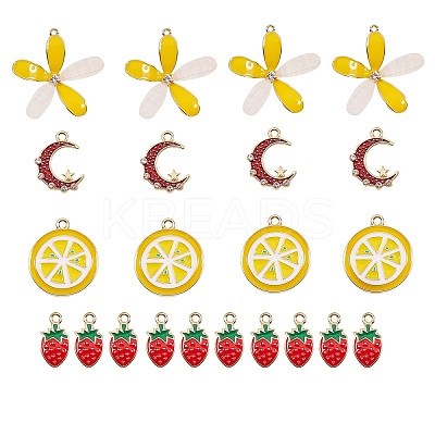 Alloy Enamel Pendants ENAM-SZ0001-17G-1