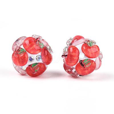 Fruit Round Resin Beads RESI-T059-03C-1