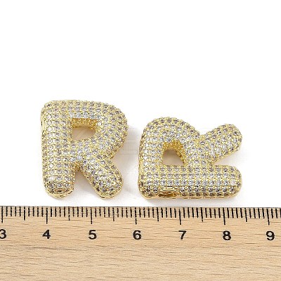Brass Micro Pave Clear Cubic Zirconia Pendants KK-Z041-01G-R-1