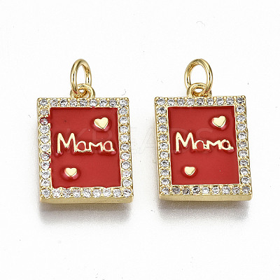 Real 16K Gold Plated Brass Micro Pave Clear Cubic Zirconia Pendants ZIRC-S067-194A-NF-1