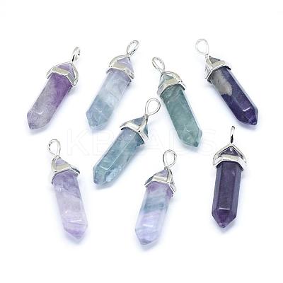 Natural Fluorite Double Terminated Pointed Pendants G-F484-01P-1