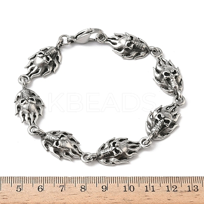304 Stainless Steel Link Chain Bracelets for Men Women BJEW-D385-04AS-1
