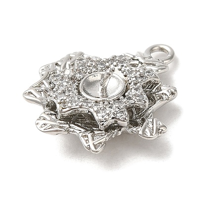 Rack Plating Brass Cubic Zirconia Pendants KK-M267-13P-1