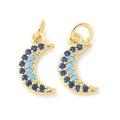 Brass Micro Pave Cubic Zirconia Pendants KK-U056-22G-1