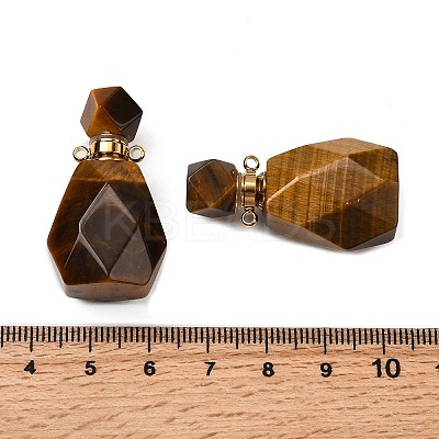 Natural Tiger Eye Perfume Bottle Pendants G-B149-02G-07-1