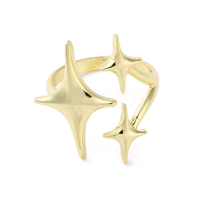 Brass Star Open Cuff Ring for Women LS-RJEW-A042-01B-1