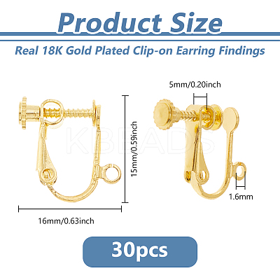 30Pcs Brass Screw Clip-on Earring Findings FIND-DC0007-06-1