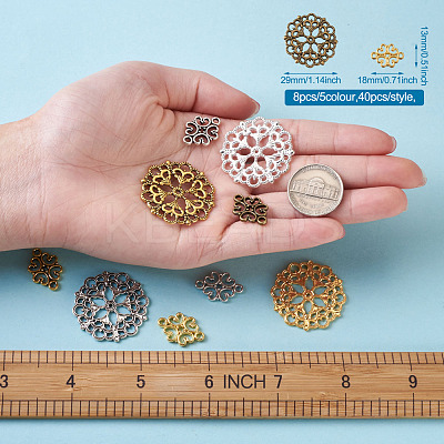 Tibetan Style Filigree Joiners Links TIBE-TA0001-25-FF-1
