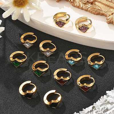 304 Stainless Steel Hoop Earrings EJEW-P309-05G-1