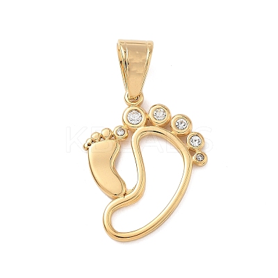 316 Surgical Stainless Steel Rhinestone Pendants STAS-P412-04G-1