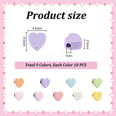 90Pcs 9 Colors Zinc Alloy Beads FIND-PH0026-75-1