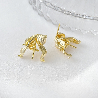 Flower of Life Brass Stud Earrings Findings PW-WG39627-01-1