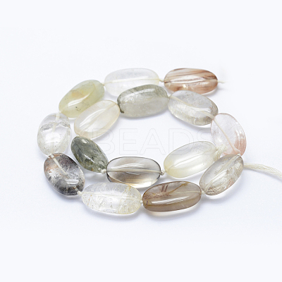 Natural Lodolite Quartz Beads Strands G-F532-01-A-1