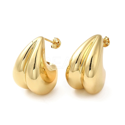 Rack Plating Brass Teardrop Stud Earrings for Women EJEW-Z019-27G-1